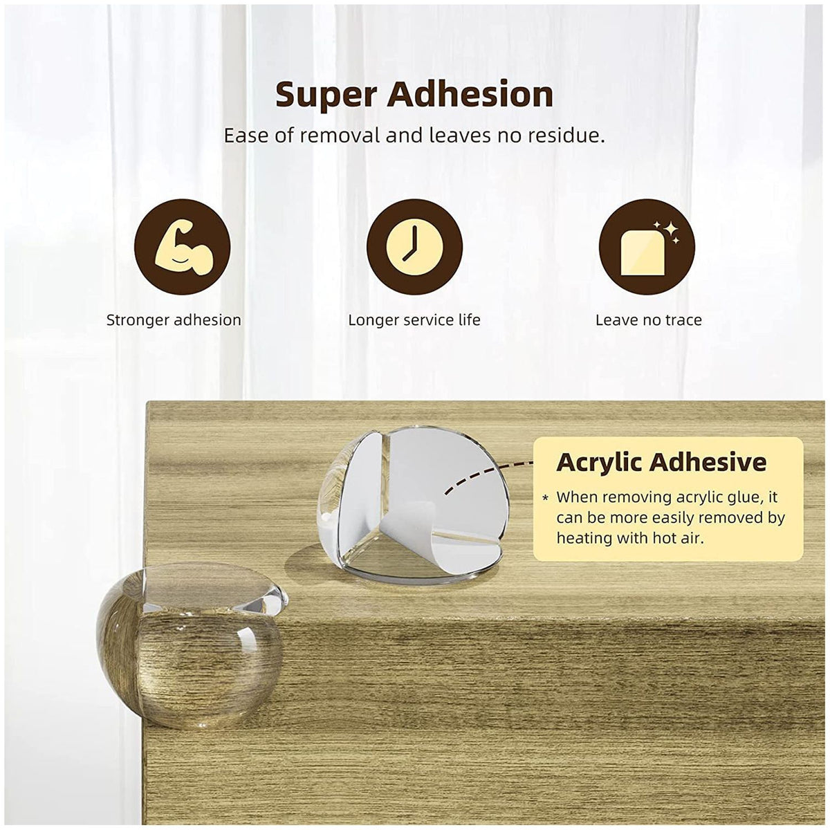 Set of 12 baby-safe corner protectors and edge bumpers, cushioned guards for furniture safety in baby and kids' play areas.