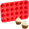 Silicone mini muffin pan with 24 cups, BPA-free nonstick baking mold for baby cupcakes, by Everything Baby.