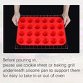 Silicone mini muffin pan with 24 cups, BPA-free nonstick baking mold for cupcakes and mini muffins, suitable for baby and kids feeding.