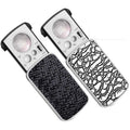 Two jewelry loupes with LED lights, 30x, 60x, 90x magnification, for examining rocks, stamps, and coins.