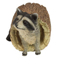 Handcast polyresin raccoon garden statue, 4.72 inches tall, outdoor decorative animal sculpture for garden or outdoor play areas.