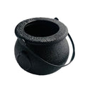 Two plastic Halloween cauldrons for kids, blow mold candy holders, perfect for Halloween party favors and pretend play.