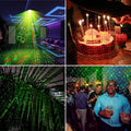 Colorful strobe stage disco party lights with remote control, projection effects for karaoke and kids' pretend play.