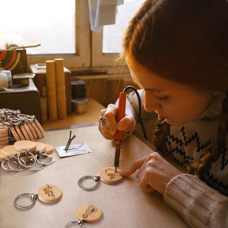 Set of 10 natural wood slices with unfinished rounds, ideal for laser engraving and Christmas crafts, from Everything Baby.