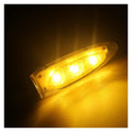 Pair of yellow LED motorcycle turn signals with flashing lights, front and rear, for bikes and scooters by Everything Baby.