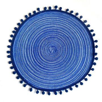Textured Placemats 15 Inches Round, Set of 4 – Modern Traycloth Table Mats for Home, Dining Room Décor, Banquets, Indoor