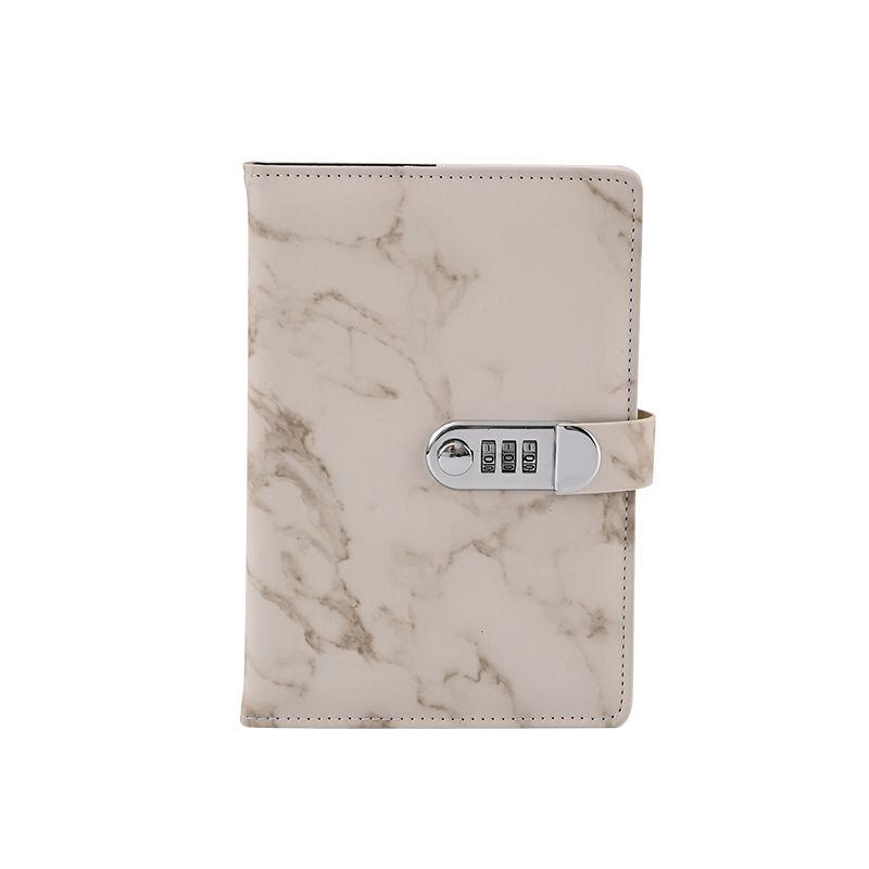 Three marble-patterned kids' diaries with locks, waterproof cover, 100 pages, perfect for secure secret journaling.