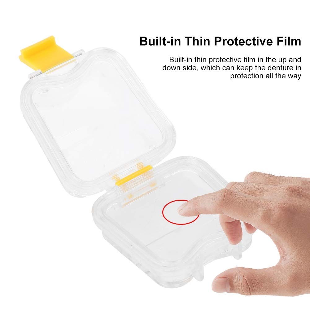 Baby denture case from Everything Baby, portable dental false teeth storage box with film for safe denture storage and grooming.