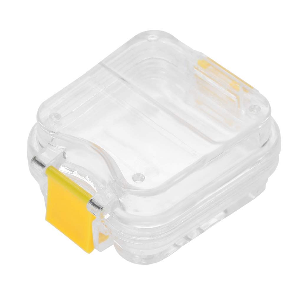 Portable denture case by Everything Baby, plastic storage box for false teeth with film, designed for easy cleaning and secure storage.