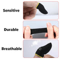 Ten pairs of colorful gamer finger sleeves with compression support, touchscreen compatible, anti-sweat, for kids' thumbs and fingers.