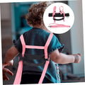 Pink children's ski protection belt and safety harness for skiing and skateboarding, designed for kids' safety training.