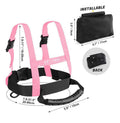 Pink children's ski protection belt and harness by Everything Baby, used for skiing safety and training.