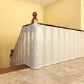 White child safety net from Everything Baby, durable banister guard for stairs, balcony, crib, and baby proofing stair mesh.