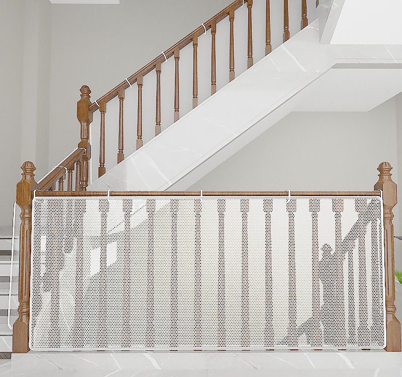 White child safety net by Everything Baby, durable banister guard for stairs, balcony, crib, and baby-proofing stair mesh.