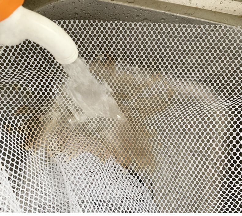 White child safety net from Everything Baby, durable banister guard for stairs, balcony, crib, and baby proofing stair mesh.