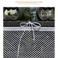 White child safety net by Everything Baby, durable banister guard for stairs, balcony, crib, and stair mesh baby proofing.