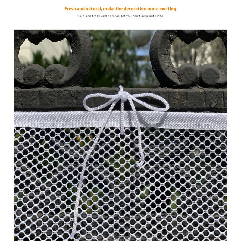White child safety net by Everything Baby, durable banister guard for stairs, balcony, crib, and stair mesh baby proofing.