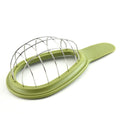Stainless steel avocado cube maker and fruit cutter with slicer and peeler, ideal for kitchen prep of avocados and kiwis.