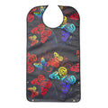 Adult crumb catcher waterproof bib with butterfly design, adjustable and reusable, ideal for feeding and dining protection.