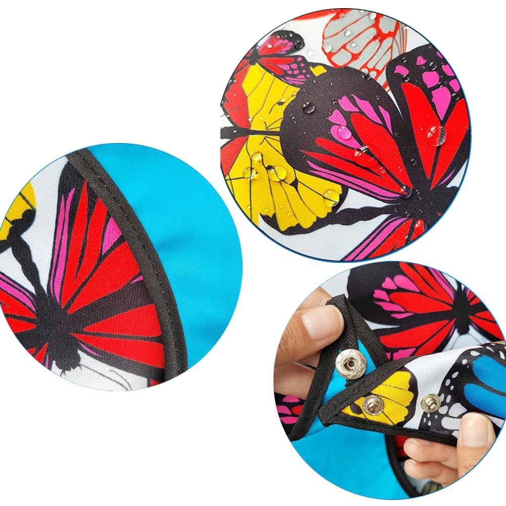 Adult crumb catcher adjustable waterproof bib with butterfly design, reusable dining clothing protector for feeding and dining.