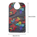 Adult crumb catcher adjustable waterproof bib with butterfly design, reusable clothing protector for dining and feeding.