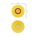 Set of 3 yellow sunflower-shaped coasters from Everything Baby, heat insulation mats for hot and cold drinks, stylish table accessories.