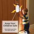 Wireless magnetic door window alarm with remote control for kids safety, anti-theft protection, suitable for home, store, or garage.