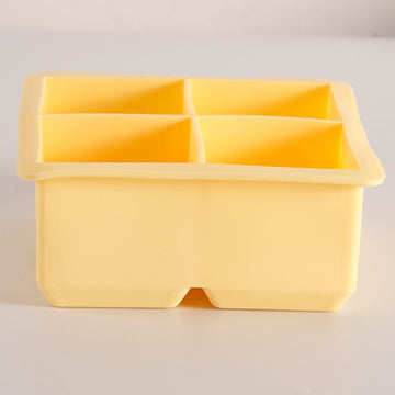 Two BPA-free silicone large ice cube trays with removable lids, stackable and easy to release, suitable for baby feeding and drinks.