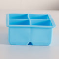 Two BPA-free silicone large ice cube trays with removable lids, stackable and easy-release, designed for baby and kids feeding.