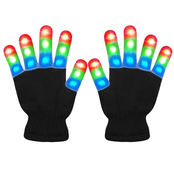 Light-up gloves for kids ages 3-12 from Everything Baby, featuring colorful LED lights for outdoor play and special occasions.