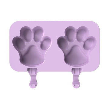 Silicone popsicle molds with 5 cavities and lids for making homemade ice cream, designed for kids' pretend play and DIY treats.