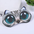 Four soft plush animal eye masks for kids, featuring cute cat and dog designs, perfect for sleeping or naps.