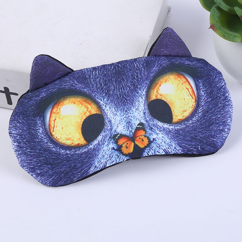 Four soft plush animal sleep eye masks for kids featuring cute cat and dog designs, ideal for comfortable bedtime.