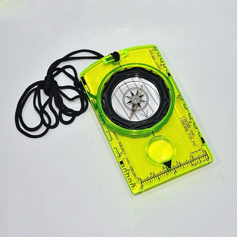 Everything Baby scout compass for kids with a clear dial, designed for outdoor navigation and camping adventures.