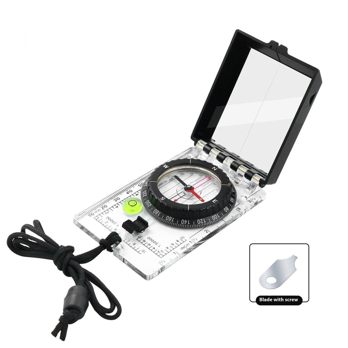 Lightweight orienteering compass for hiking and outdoor navigation, with durable baseplate and professional-grade features for survival.