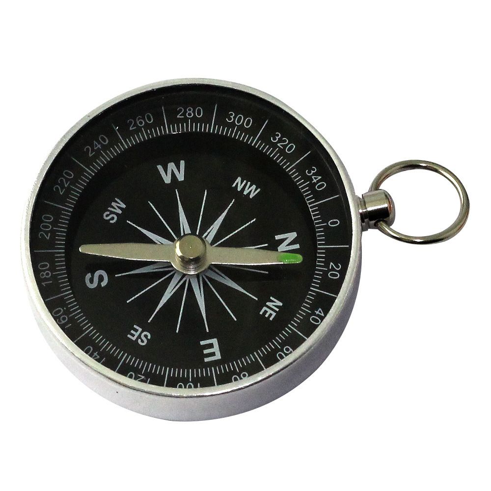 Pocket compass by Everything Baby with key ring, designed for kids’ outdoor play, camping, and hiking adventures.