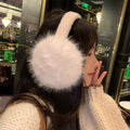 Girls winter faux fur ear muffs with adjustable headband, fuzzy ear warmers for outdoor cold weather, from Everything Baby.