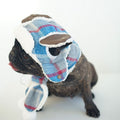 Baby boy wearing a warm bulldog costume with flap ear hood and scarf, perfect for winter, Halloween, Christmas, or birthday parties.