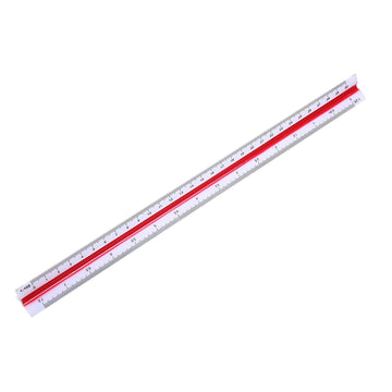 White 12-inch architectural scale ruler from Everything Baby, ideal for drawing, scaling, and architectural drafting.