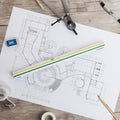 White 12-inch architectural scale ruler for architects and contractors, ideal for precise drawing and scaling in art and design.