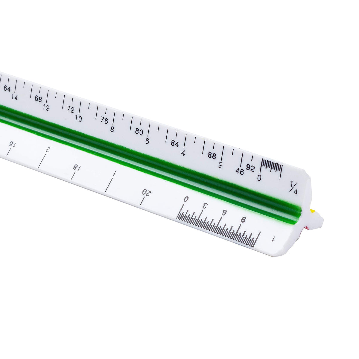 White 12-inch architectural scale ruler for architects and contractors, ideal for drawing and scaling architectural plans.