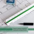 White 12-inch architectural scale ruler by Everything Baby, ideal for drawing and scaling in architectural and art projects.