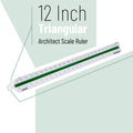 White 12-inch architectural scale ruler by Everything Baby, ideal for drawing and scaling architectural or craft designs.
