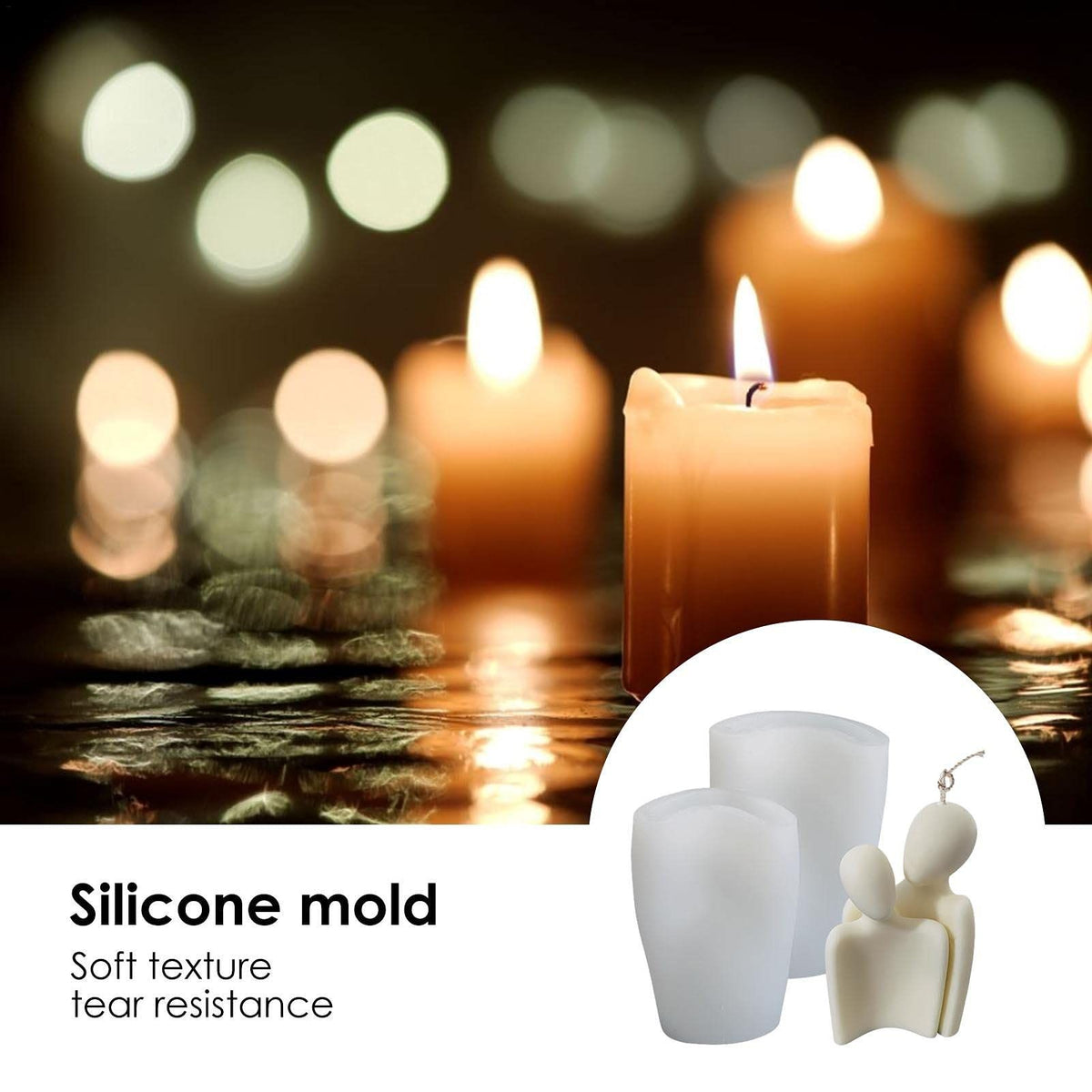 3D silicone mold of human body shape for candles and body art, featuring nude women and men in detailed form.