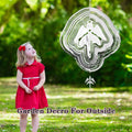 Large metal angel wind spinner for yard and garden, outdoor 3D hanging wind toy with colorful, detailed angel figurine.