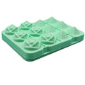 Silicone rose-shaped ice cube mold with 12 cavities, lid, for making decorative ice, candy, or chocolate treats.