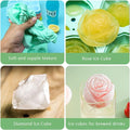 Silicone rose ice cube mold with 12 cavities for making small diamond-shaped ice cubes, suitable for candy, chocolate, or cake.
