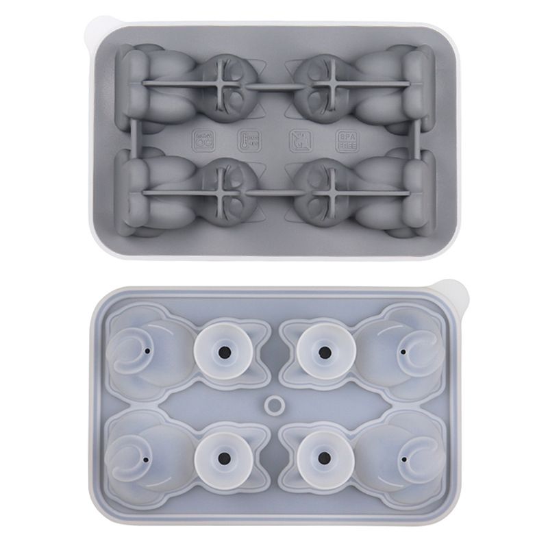 Silicone 3D cat-shaped ice cube mold by Everything Baby, reusable for bourbon, gin, and fun bartending ice cubes