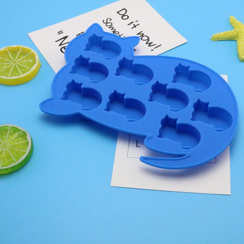 Cat-shaped ice cube tray by Everything Baby, fun animal mold for pretend play and parties, creates cute cat-shaped ice cubes.