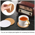 Round self-adhesive cork coasters and mats from Everything Baby, ideal for DIY crafts and coaster backing, shown in the image.